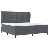 Box Spring Bed With Mattress Dark Grey 200X200 Cm Velvet