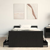 Bed Frame Without Mattress Black Oak 90X200 Cm Engineered Wood