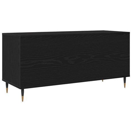 Record Cabinet Black Oak 100X38X48 Cm Engineered Wood