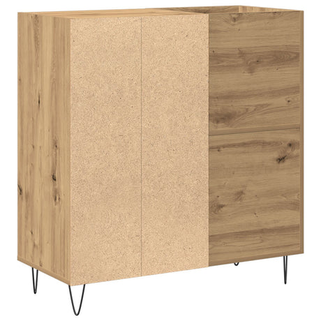 Record Cabinet Black Oak 84,5X38X89 Cm Engineered Wood