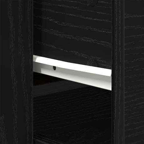 Sideboard Black Oak 80X33X70 Cm Engineered Wood