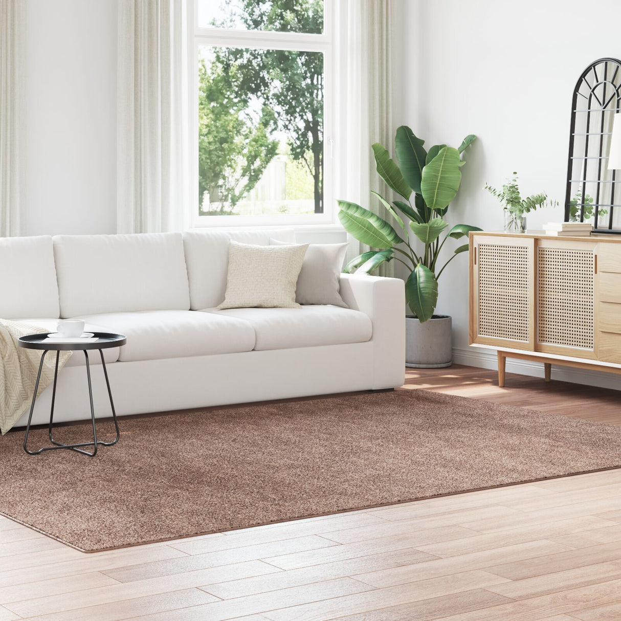 Shaggy Rug With Latex Backing Brown 200X290 Cm