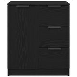 Black Oak Sideboard 60X30X70 Cm Made From Engineered Wood