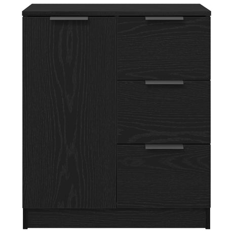Black Oak Sideboard 60X30X70 Cm Made From Engineered Wood