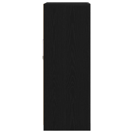 Sideboard With Led Lights Black Oak 60,5X37X100 Cm
