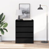 Chest Of Drawers Black Oak 60X41X76 Cm Engineered Wood