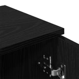 Sideboards 2 Pcs In Black Oak, 30X30X70 Cm, Made Of Engineered Wood
