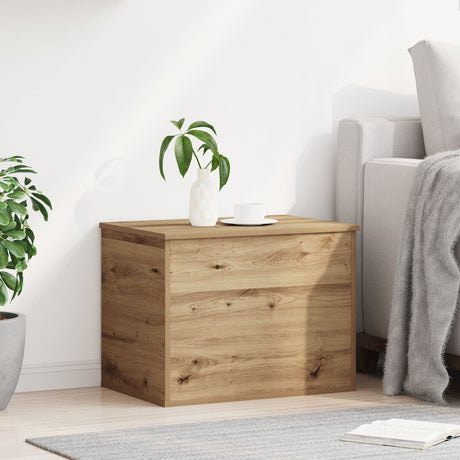 Storage Box With Lid Artisan Oak 60X42X46 Cm Engineered Wood