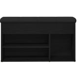 Storage Bench Black Oak 80X30X45 Cm Engineered Wood