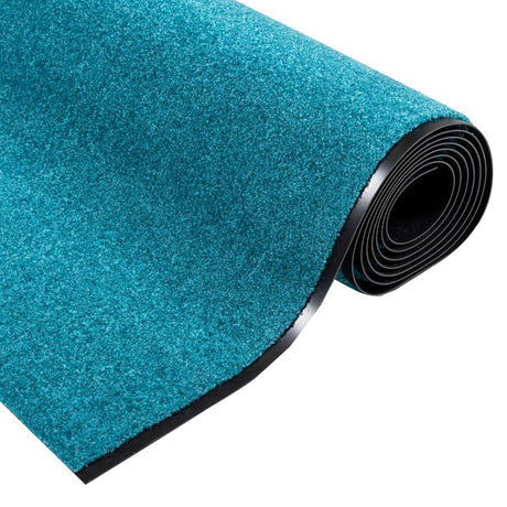 Washable Doormat In Cyan, 120X350 Cm