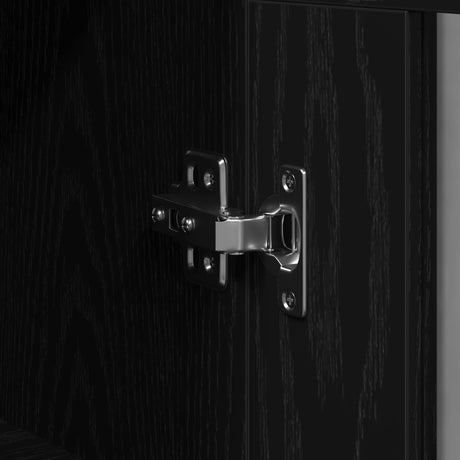 Sideboard With Wall Cabinet Black Oak Engineered Wood