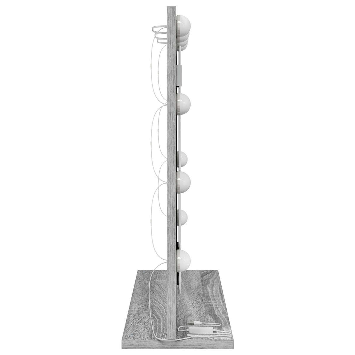 Vanity Mirror With Led Lights Grey Sonoma 60X55X18 Cm