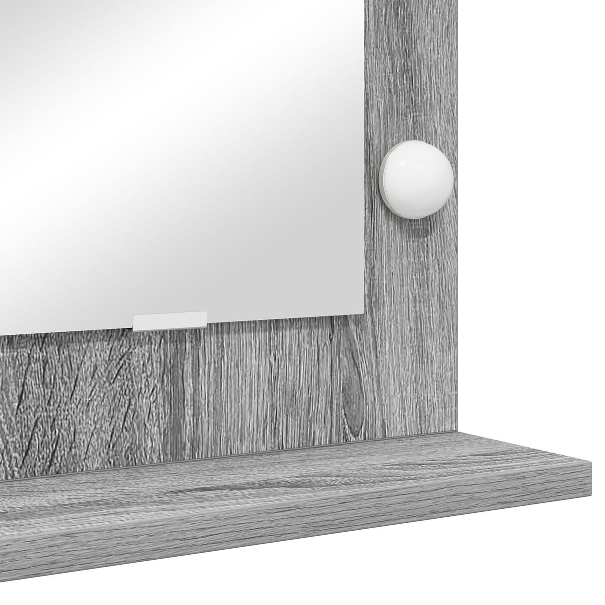 Vanity Mirror Grey Sonoma Particle Board, Glass 100 X 55 X 18 Cm