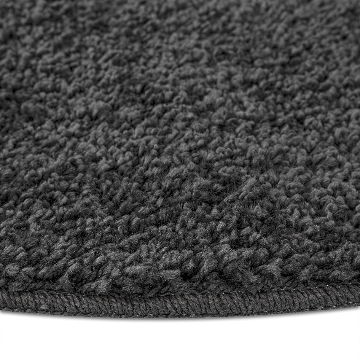 Shaggy Rug With Latex Backing Dark Grey Ø90 Cm
