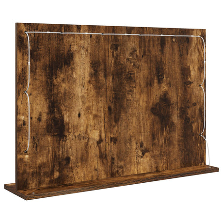 Vanity Mirror Smoked Oak Wood And Glass 80 X 55 X 18 Cm Mirror