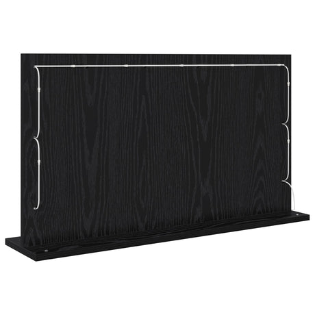 Vanity Mirror With Led Lights Black Oak 80X45X18 Cm