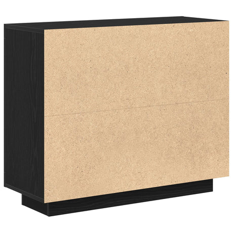 Sideboard Black Oak 92X35X75 Cm Engineered Wood