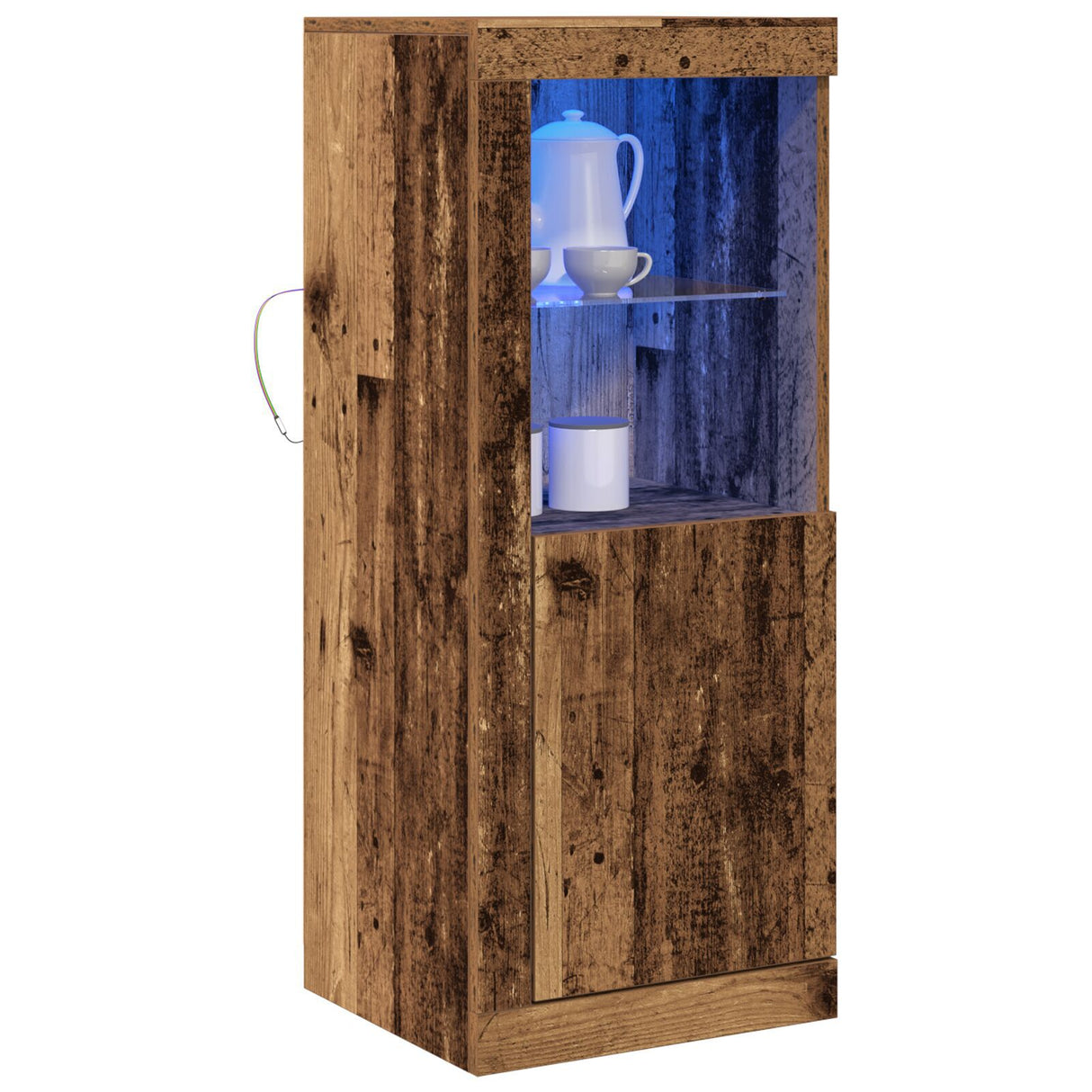 Sideboard With Led Lights Old Wood 41X37X100 Cm