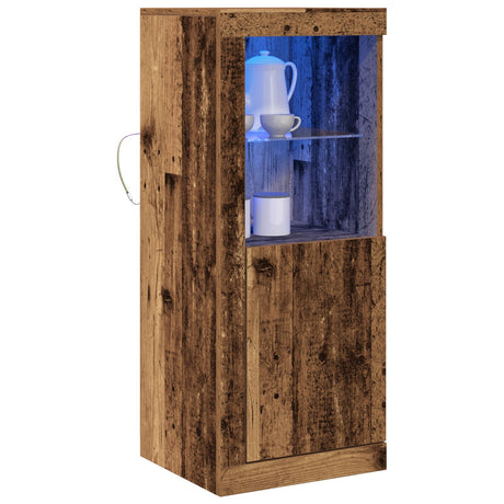 Sideboard With Led Lights Old Wood 41X37X100 Cm