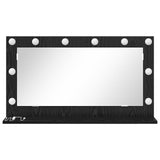 Vanity Mirror With Led Lights Black Oak 80X45X18 Cm