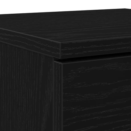 Sideboards 2 Pcs Black Oak 30X30X70 Cm Engineered Wood
