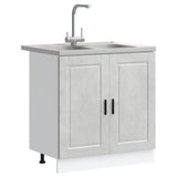 Sink Base Cabinet &quot;Porto&quot; With Sink Concrete Grey 80X46X84,5 Cm Engineered Wood