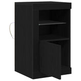 Sideboard With Led Lights Black Oak 41X37X67 Cm