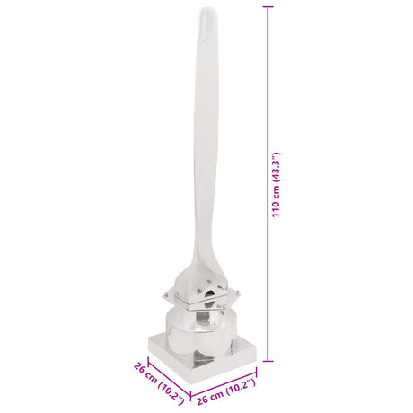Sculpture Silver 26X26X110 Cm Aluminium Half Propeller