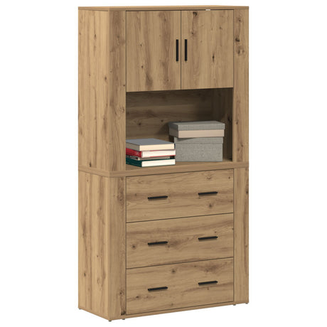 Highboard Artisan Oak 80X33X150 Cm Engineered Wood