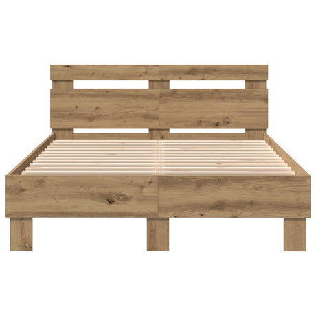 Wood Bed Frame Artisan Oak Solid Oak Wood 120 X 200 Cm