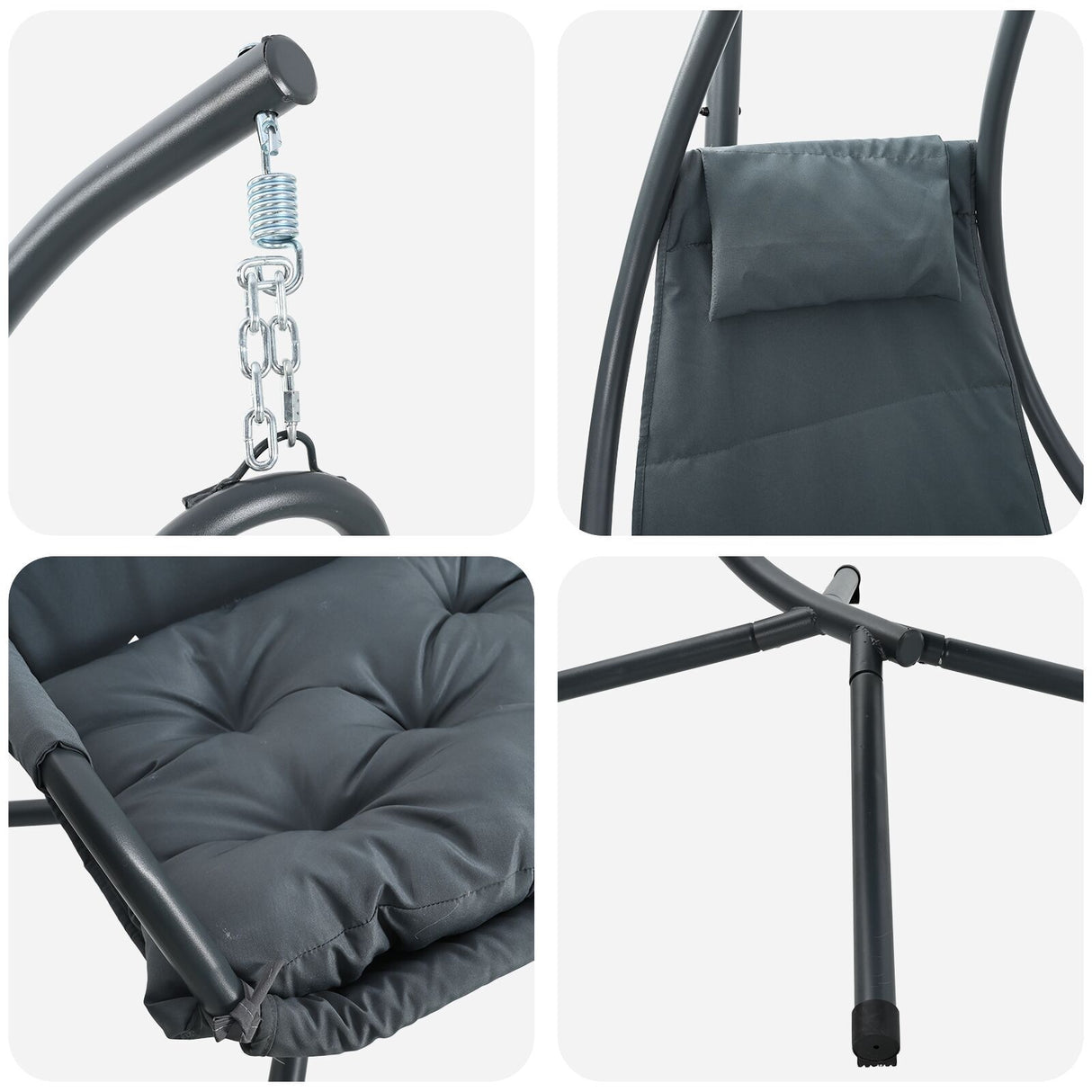 Hanging Chair With Stand And Cushion Steel