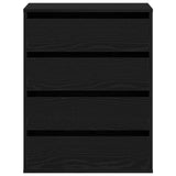 Chest Of Drawers Black Oak 60X41X76 Cm Engineered Wood