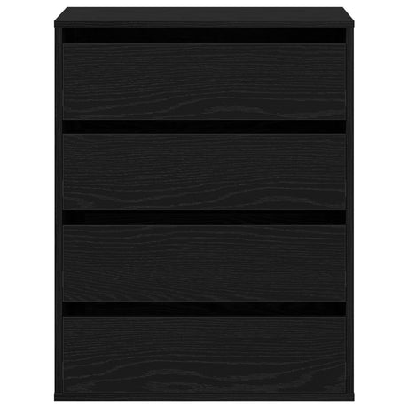 Chest Of Drawers Black Oak 60X41X76 Cm Engineered Wood