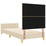 Cream Fabric Bed Frame 90X200 Cm