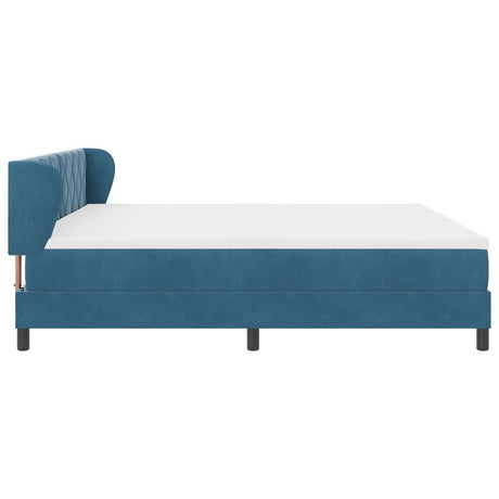Box Spring Bed With Mattress Dark Blue 200X200 Cm Velvet