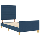 Blue Fabric Bed Frame 100X200 Cm
