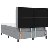 Box Spring Bed With Mattress & Led Light Grey 160X200 Cm Fabric