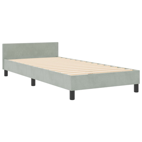 Bed Frame Light Grey 90X200 Cm Velvet