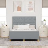 Bed Frame Light Grey 140X200 Cm Fabric