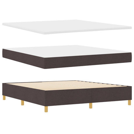 Box Spring Bed With Mattress Dark Brown 180X200 Cm Fabric