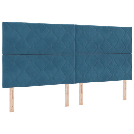 Bed Frame Dark Blue 200X200 Cm Velvet