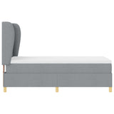 Box Spring Bed With Mattress - Light Grey - 90X200 Cm Fabric