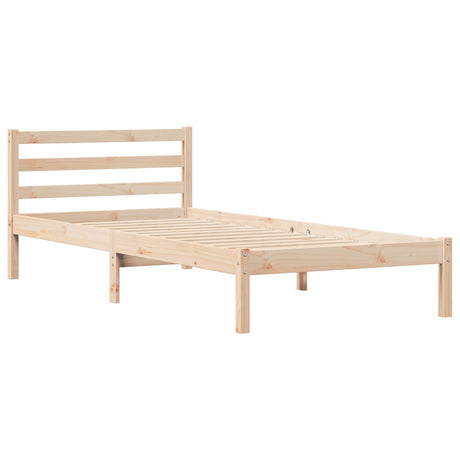 Bed Frame With Headboard 90X220 Cm Solid Wood Pine
