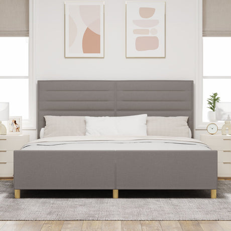 Taupe Fabric Bed Frame 200X200 Cm