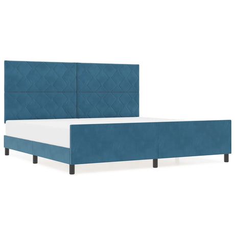 Bed Frame Dark Blue 200X200 Cm Velvet
