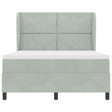Box Spring Bed With Mattress Light Grey 160X200 Cm Velvet
