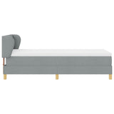 Box Spring Bed With Mattress - Light Grey, 90X200 Cm, Fabric