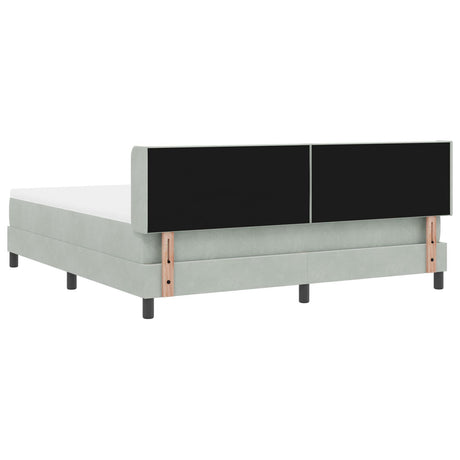 Box Spring Bed With Mattress Light Grey 180X200 Cm Velvet