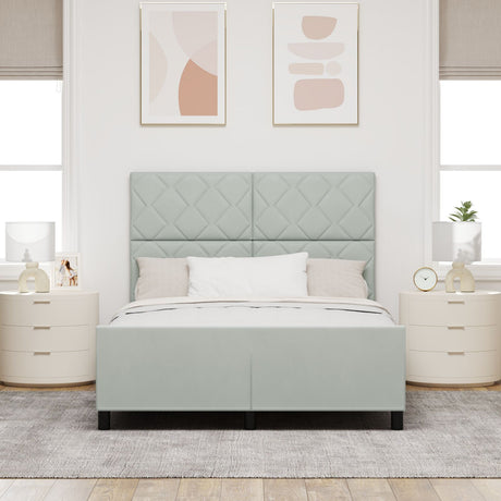 Bed Frame Light Grey 160X200 Cm Velvet