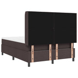 Box Spring Bed With Mattress & Led Dark Brown 140X200 Cm Fabric